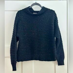 Court & Rowe Speckled Black Mock-neck sweater SIZE SMALL.